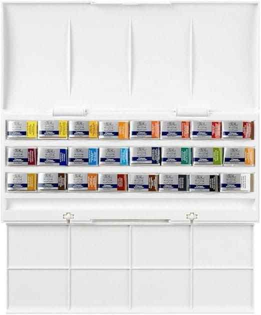 Winsor & Newton Cotman Watercolour Studio Set, 24 Whole Pans