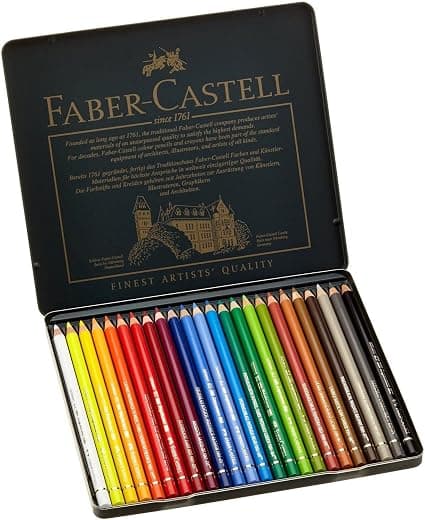Faber-Castell Polychromos Artists’ Colour Pencils, Tin of 24