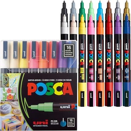 Posca Paint Markers, Fine Tip, Set of 16